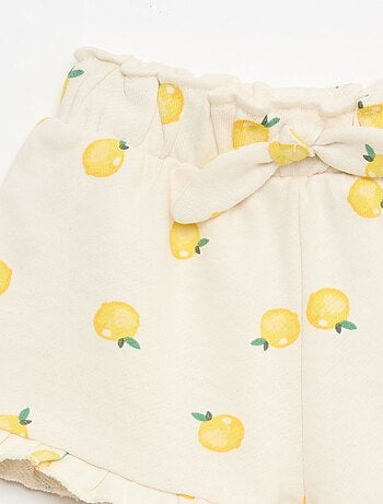 Short en molleton léger et volanté