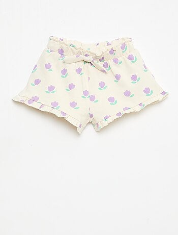 Short en molleton léger et volanté