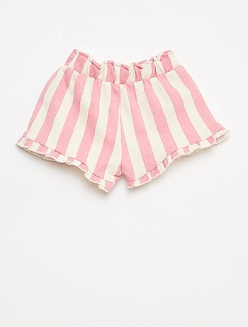 Short en molleton léger et volanté