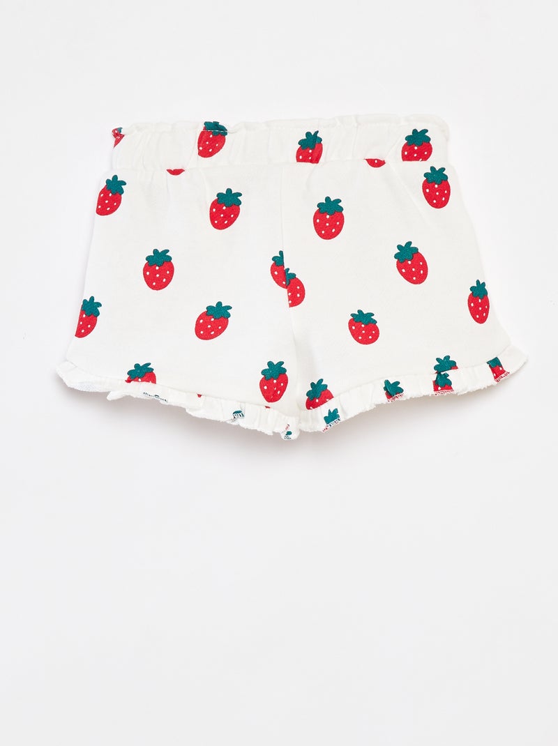 Short en molleton léger imprimé BLANC - Kiabi