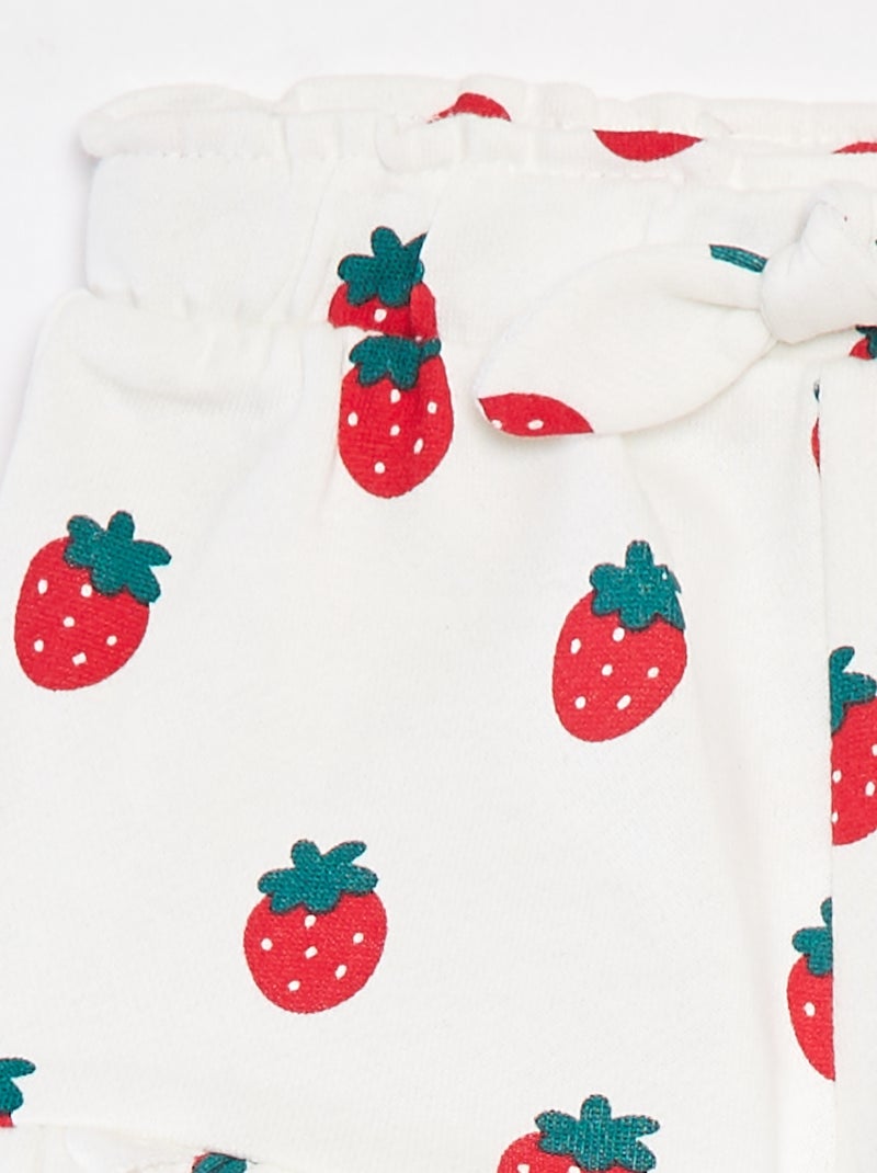 Short en molleton léger imprimé BLANC - Kiabi