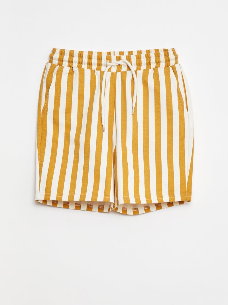 Short en molleton léger Jaune rayé - Kiabi
