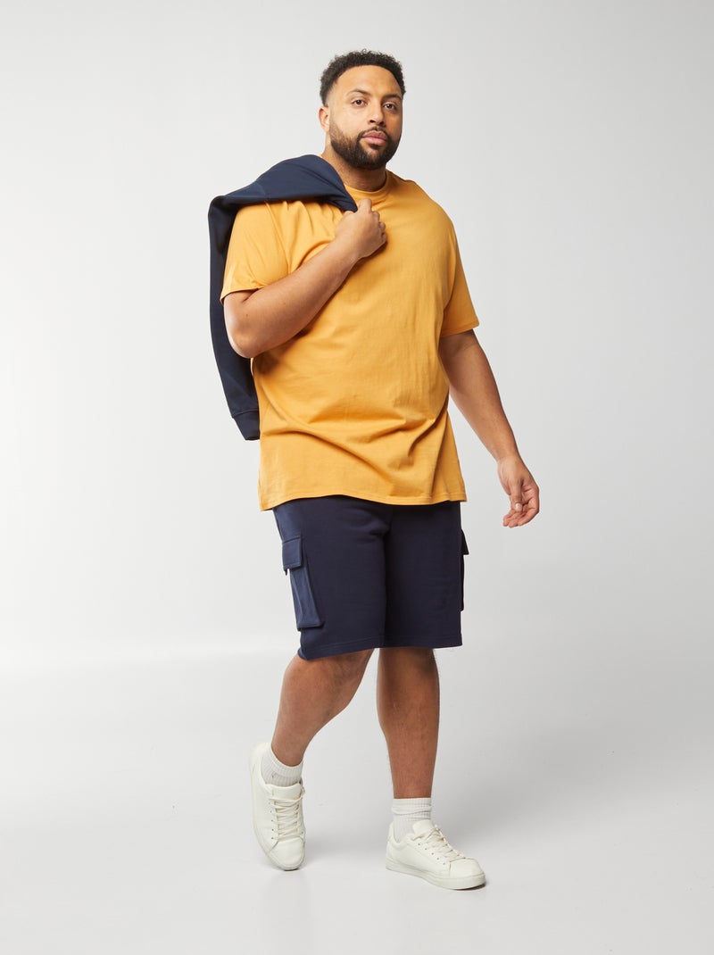 Short en molleton léger multipoches BLEU - Kiabi