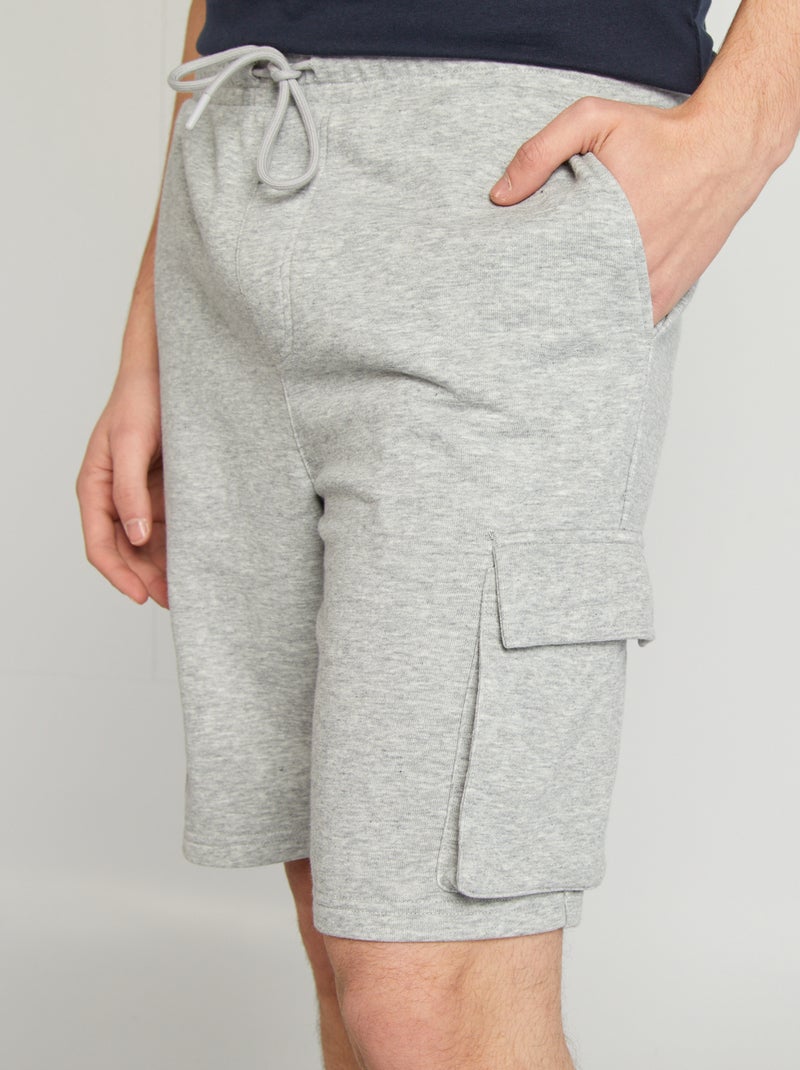 Short en molleton léger multipoches GRIS - Kiabi