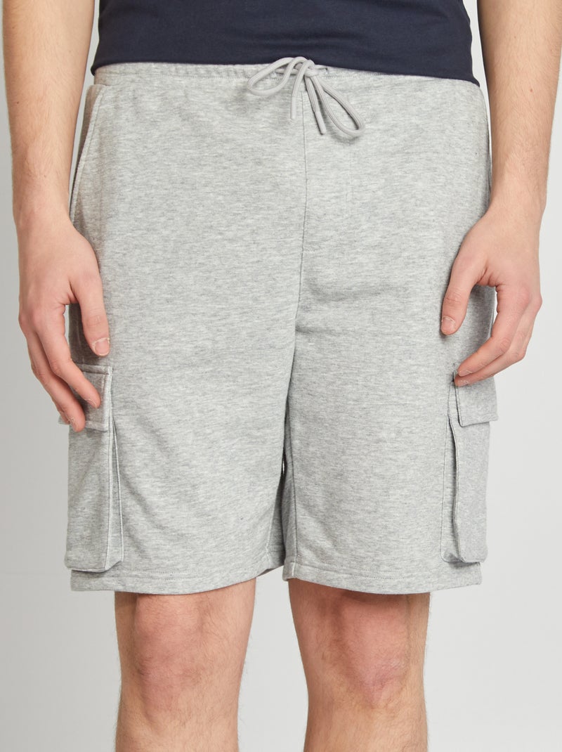 Short en molleton léger multipoches GRIS - Kiabi