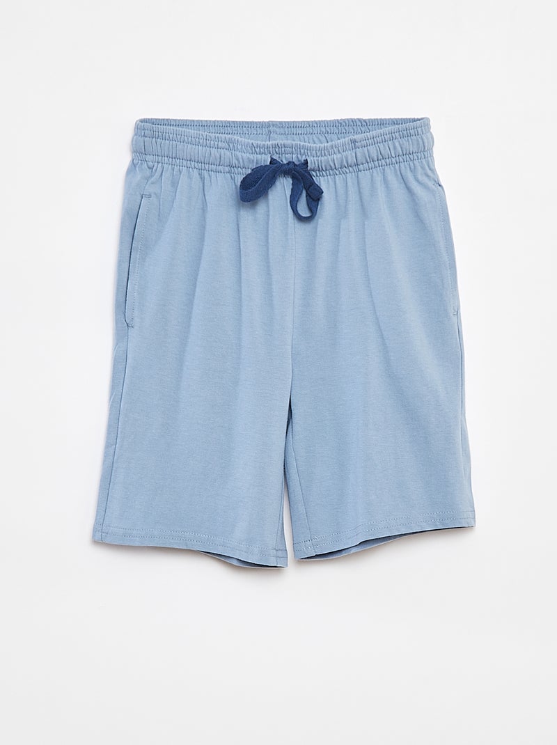 Short en molleton léger uni à 2 poches Bleu - Kiabi