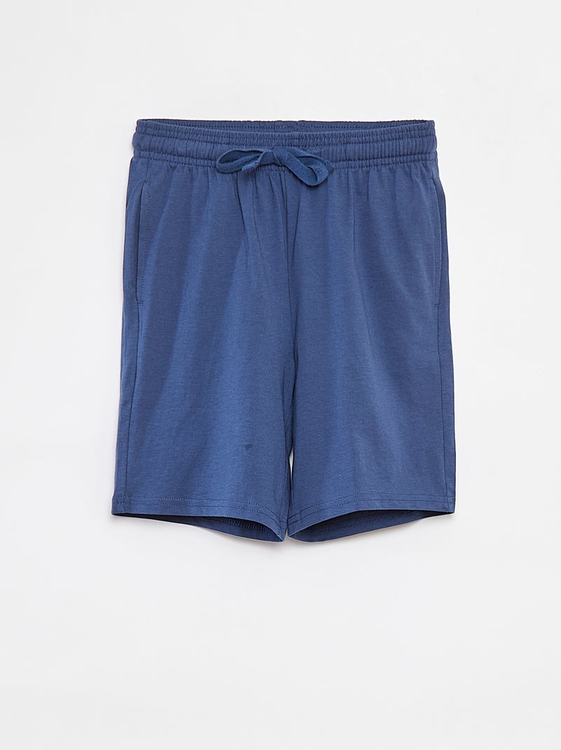 Short en molleton léger uni à 2 poches Bleu - Kiabi