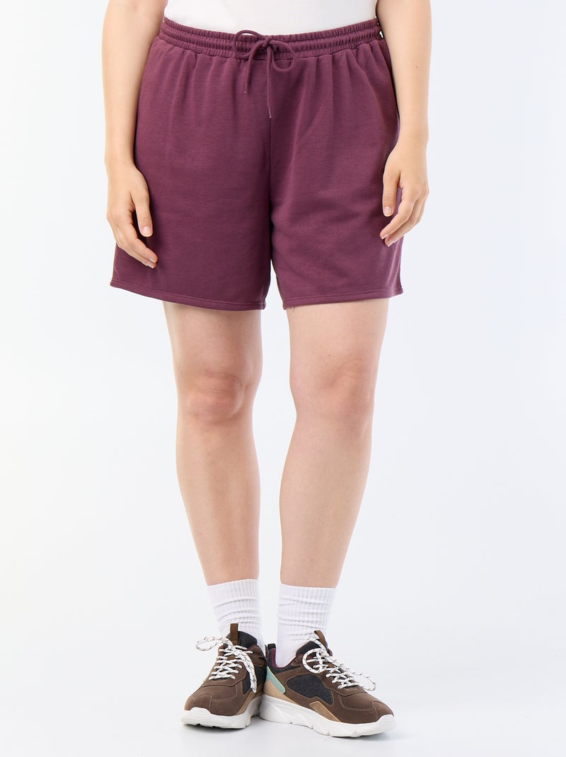 Short en molleton léger uni Violet - Kiabi
