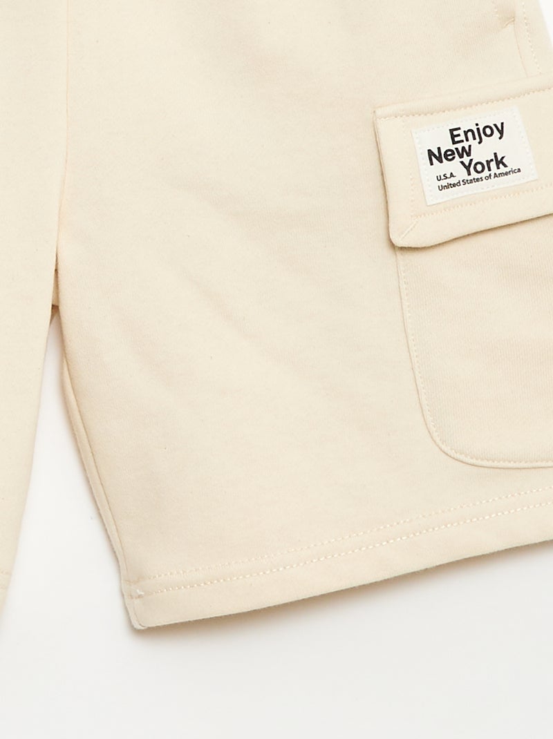 Short en molleton multipoche Beige - Kiabi