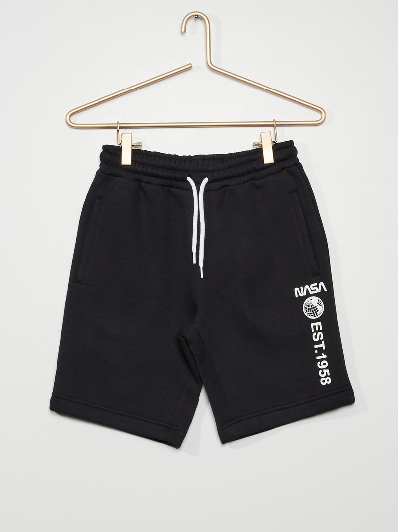 Short en molleton 'NASA' noir - Kiabi