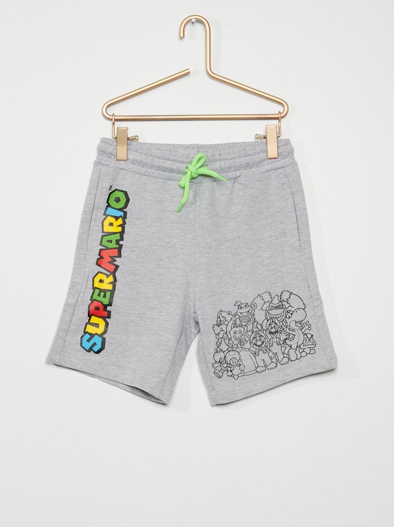 Short en molleton 'Super Mario' gris chiné - Kiabi