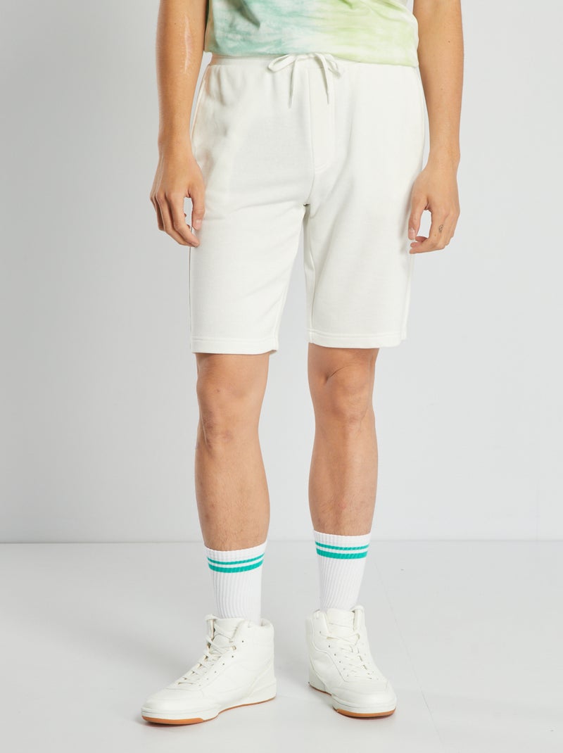 Short en molleton uni Blanc - Kiabi