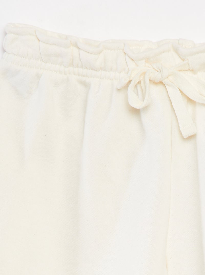 Short en molleton uni BLANC - Kiabi