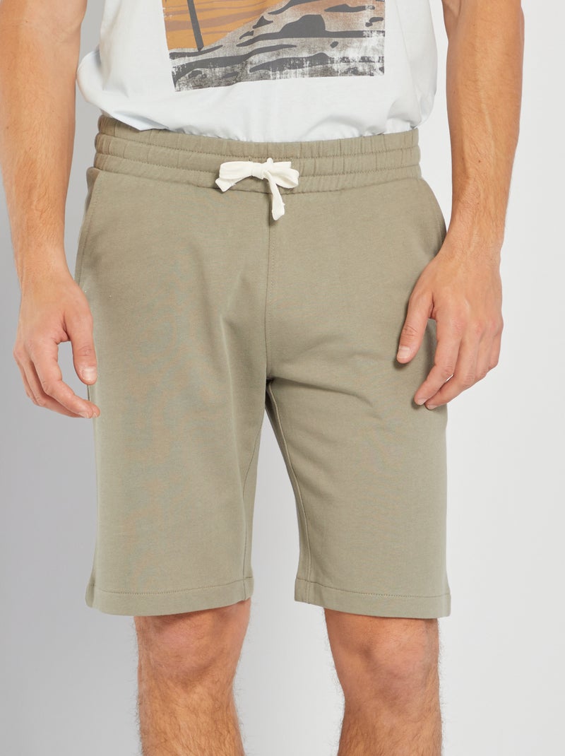 Short en molleton uni kaki brun - Kiabi