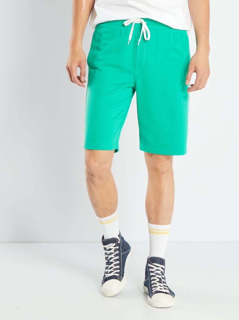 Short en molleton uni Vert - Kiabi