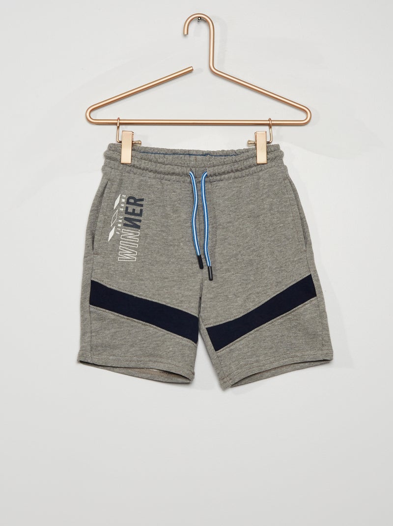 Short en molleton 'Winner' gris/bleu - Kiabi