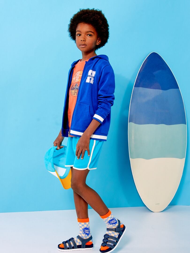 Short en nid d'abeilles Bleu - Kiabi