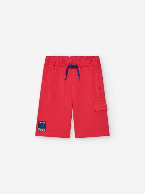 Short en Piqué de Coton avec Poche Cargo - Kiabi