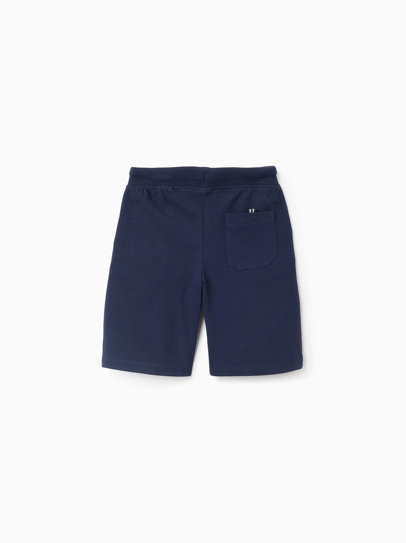 Short en Piqué de Coton Bleu foncé - Kiabi