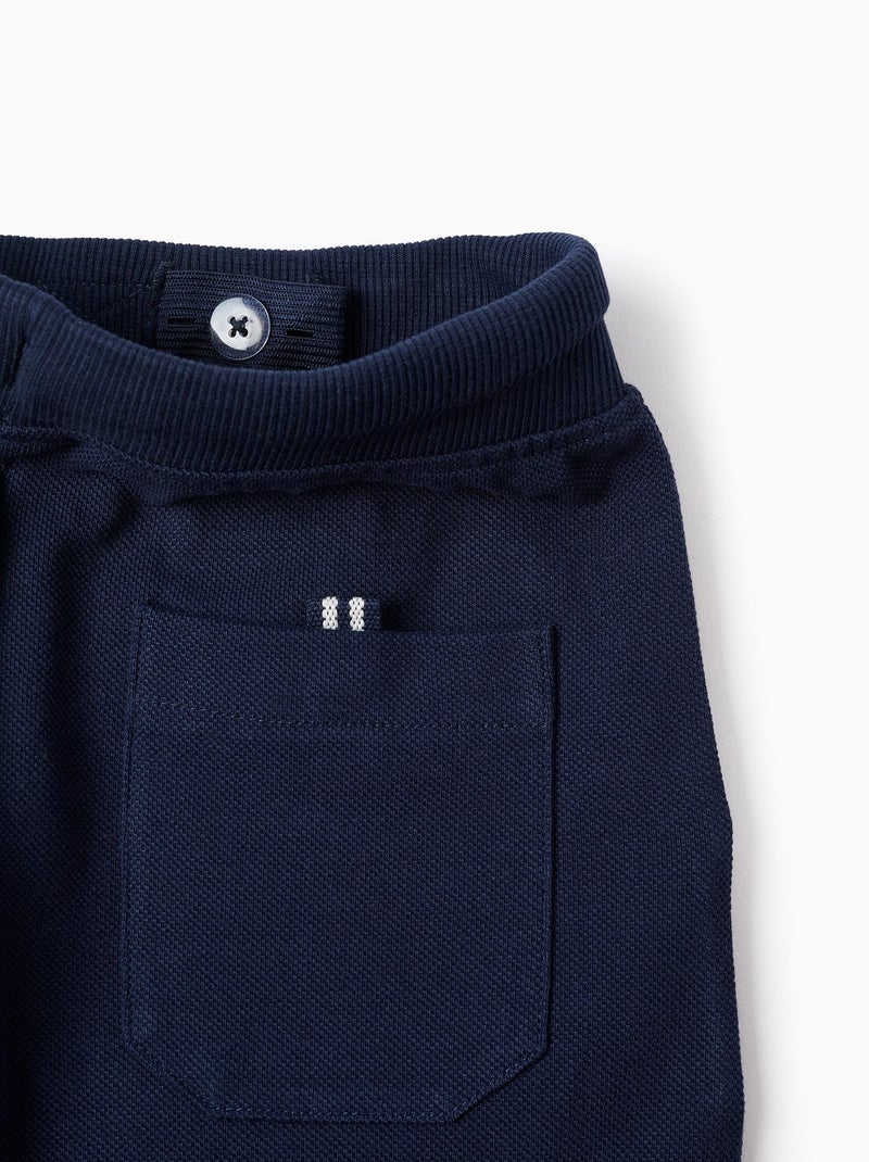 Short en Piqué de Coton Bleu foncé - Kiabi