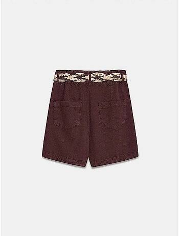 Short en popeline à taille haute et ceinture dilvin