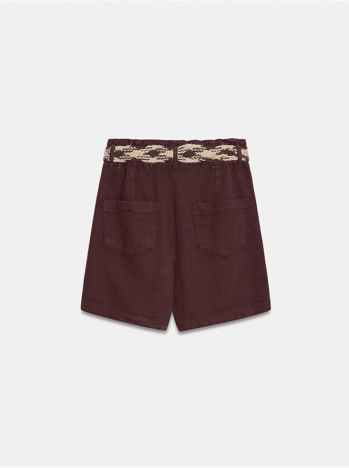 Short en popeline à taille haute et ceinture dilvin - Kiabi Short en popeline à taille haute et ceinture dilvin - Kiabi