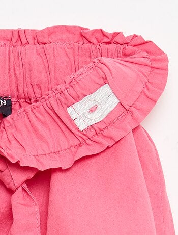 Short en popeline avec ceinture à nouer