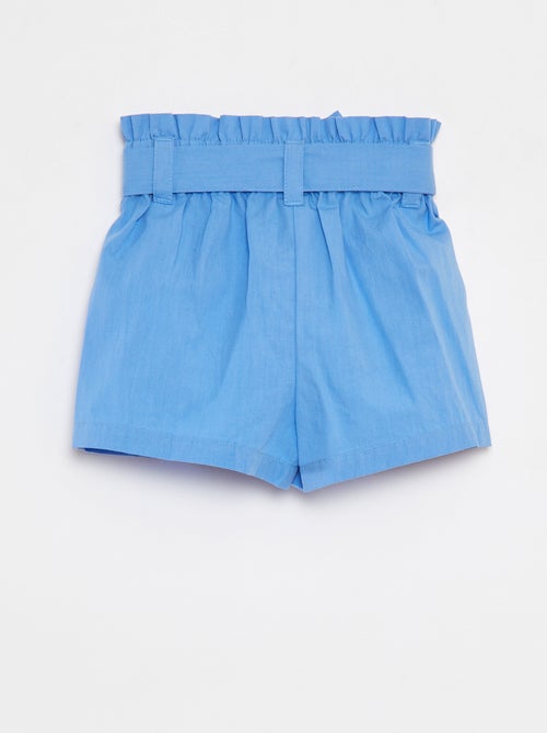 Short en popeline avec ceinture - Kiabi