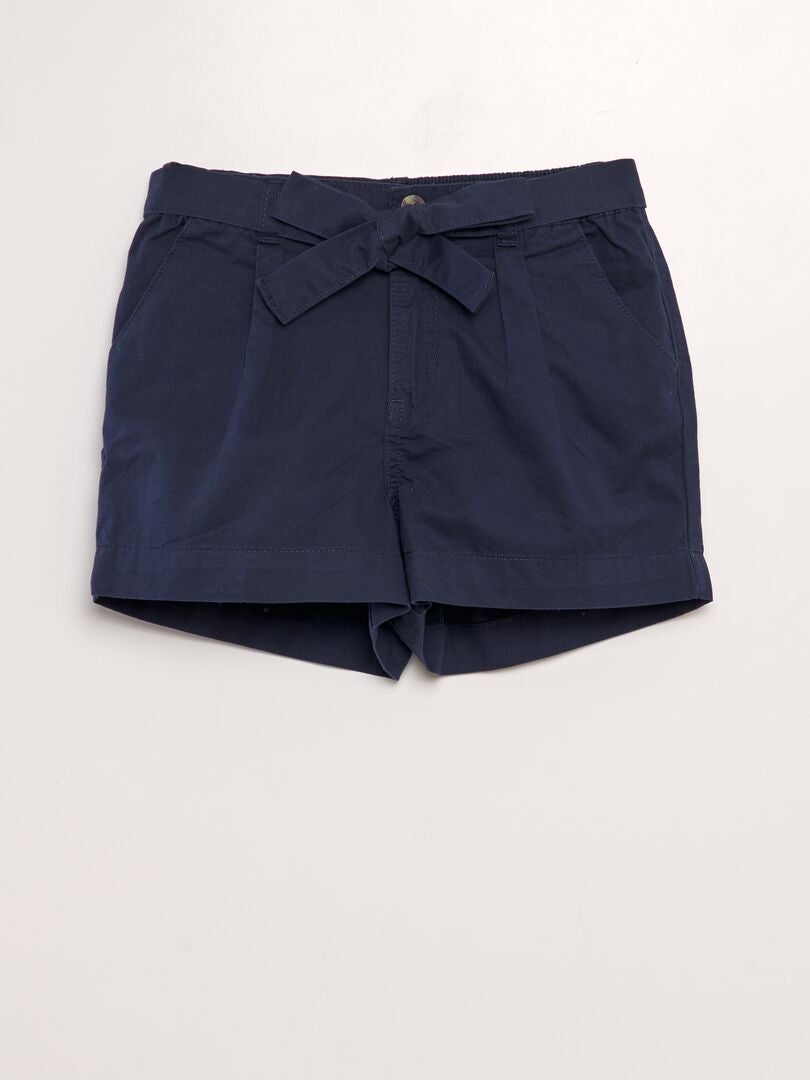 Short en popeline Bleu - Kiabi