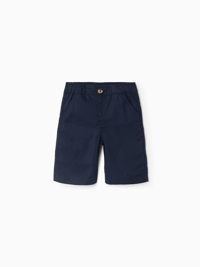 Short en Popeline Bleu Orange - Kiabi