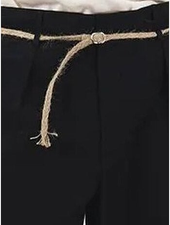 Short en popeline taille mi-haute, coupe décontractée et ceinture giesto