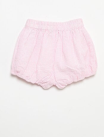 Short en seersucker à rayures