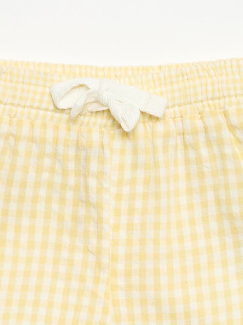 Short en seersucker motif Vichy - Kiabi