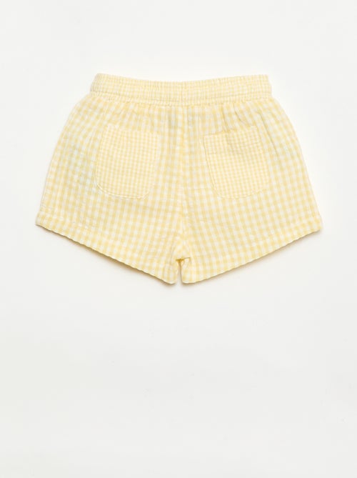 Short en seersucker motif Vichy - Kiabi