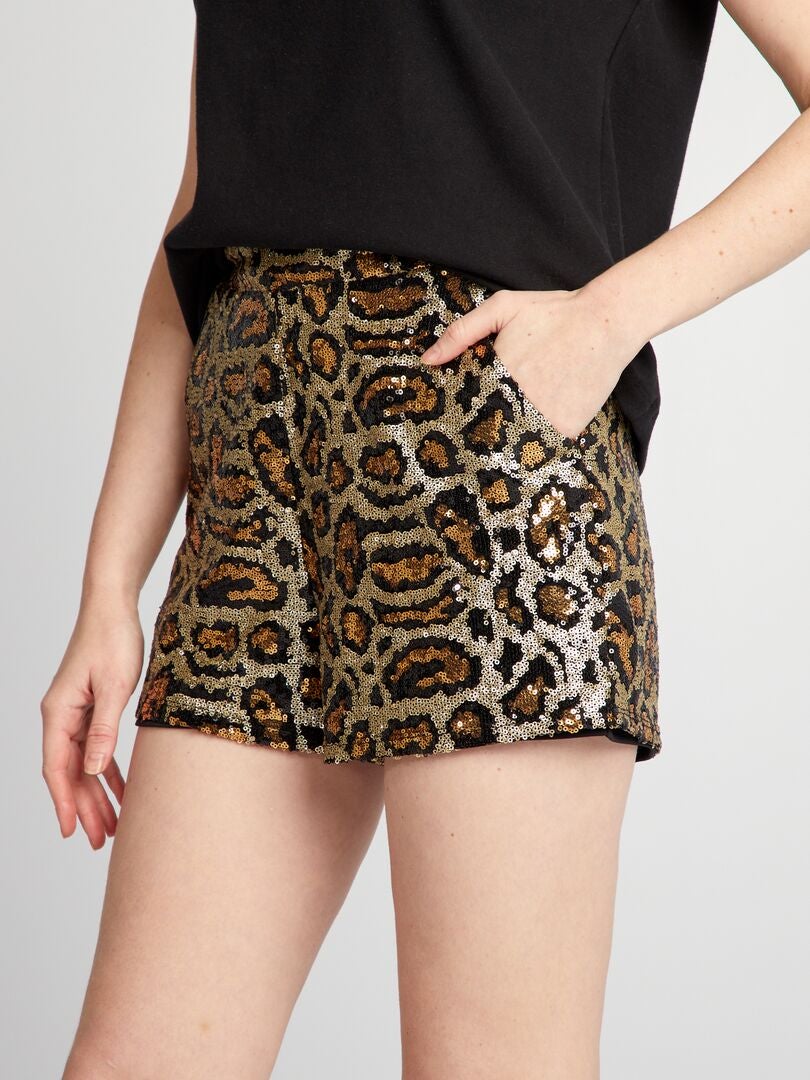 Mini Jupe Plissée à Imprimé Léopard Pour Femmes,taille Haute,hanche