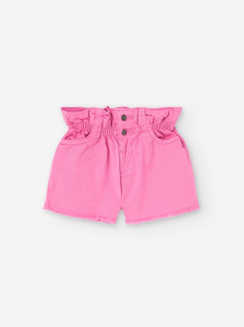 Short en Sergé à Taille Paperbag - Kiabi