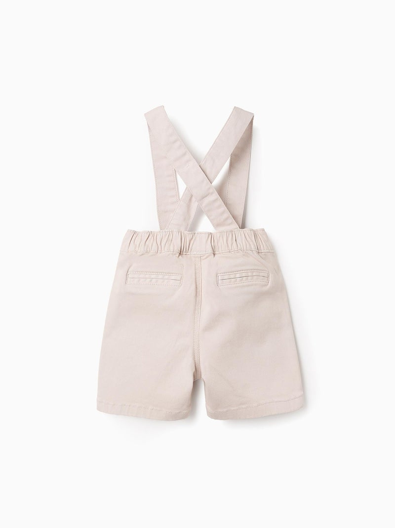 Short en Sergé avec Bretelles Amovibles Beige clair - Kiabi