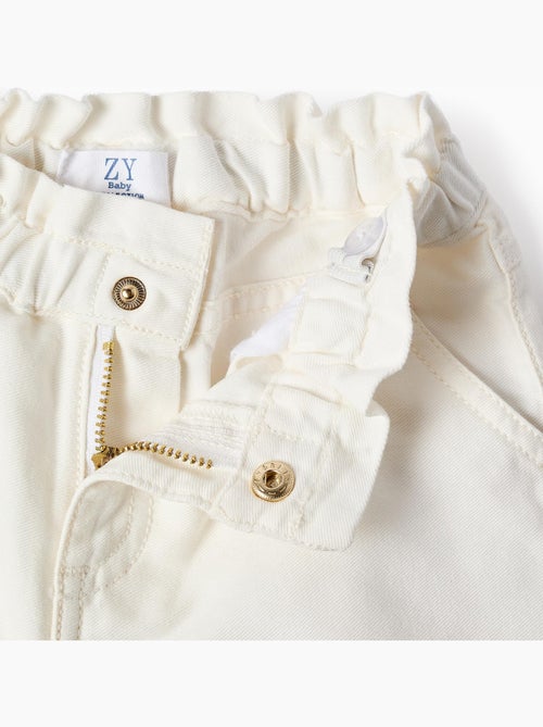 Short en sergé avec broderie anglaise - Kiabi