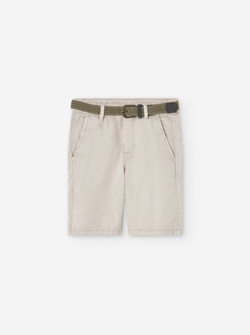 Short en Sergé avec Ceinture - Kiabi