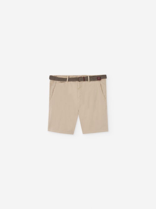 Short en Sergé avec ceinture - Kiabi