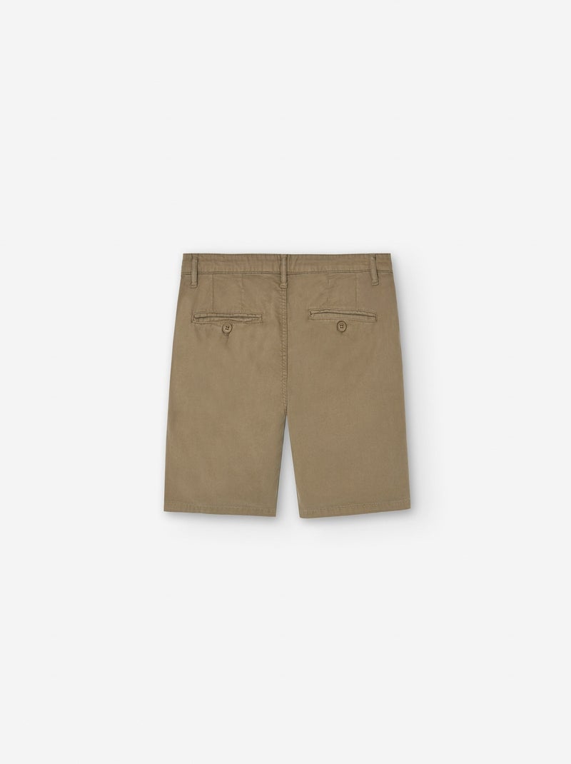 Short en Sergé avec Cordon Marron - Kiabi