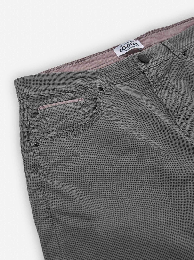 Short en Sergé avec Ourlets Pliés Gris - Kiabi