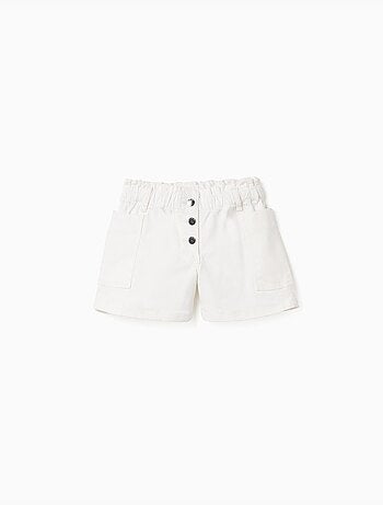 Short en sergé avec poches cargo et taille élastique