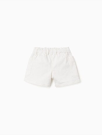 Short en sergé avec poches cargo et taille élastique