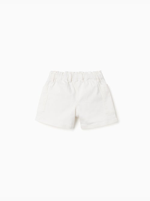Short en sergé avec poches cargo et taille élastique - Kiabi