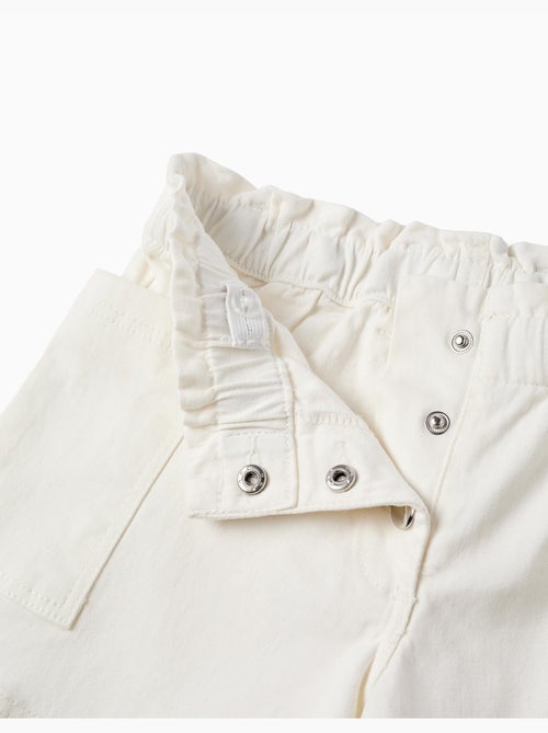 Short en sergé avec poches cargo et taille élastique - Kiabi