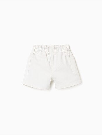 Short en sergé avec poches cargo et taille élastique