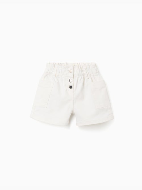 Short en sergé avec poches cargo et taille élastique - Kiabi