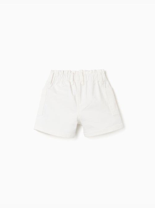 Short en sergé avec poches cargo et taille élastique - Kiabi