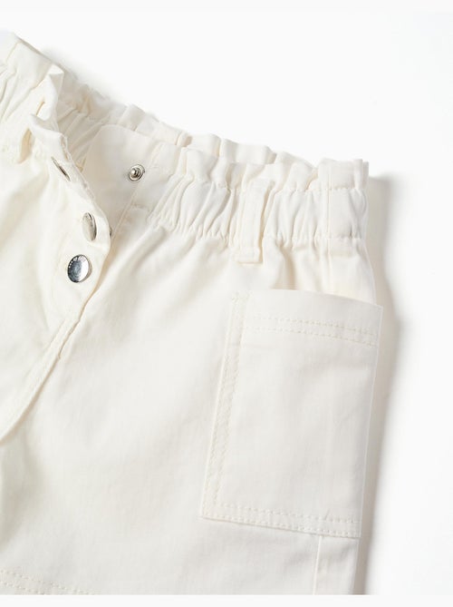 Short en sergé avec poches cargo et taille élastique - Kiabi
